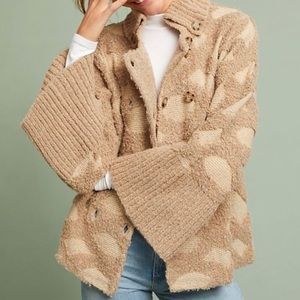 Anthropologie Rosie Niera Intarsia Tan Cardigan